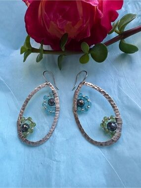 Silpada sterling silver 925 peridot, hematite and apatite Earrings